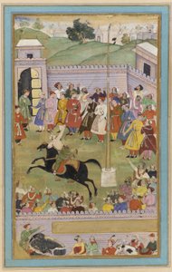An Archery Competition, Manuscript folio, c.1600 by Mughal School